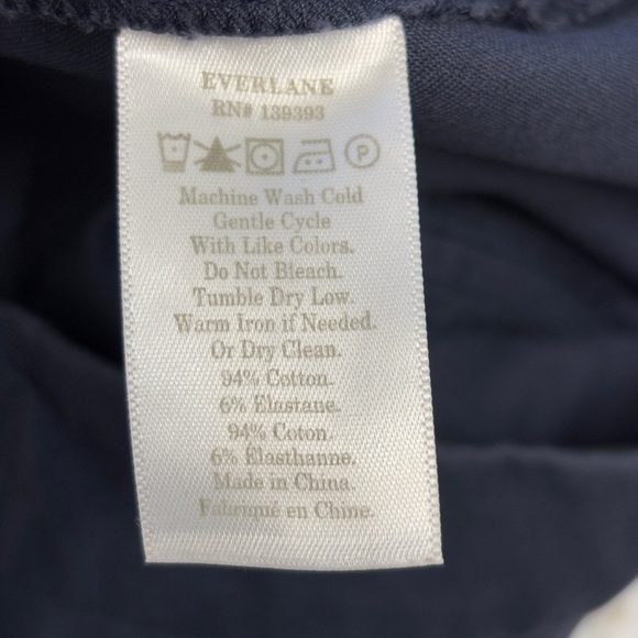 Everlane Blue Stretch Ankle Crop Side Zip Work Career Trouser Pull On Pants 0 - Picture 7 of 9